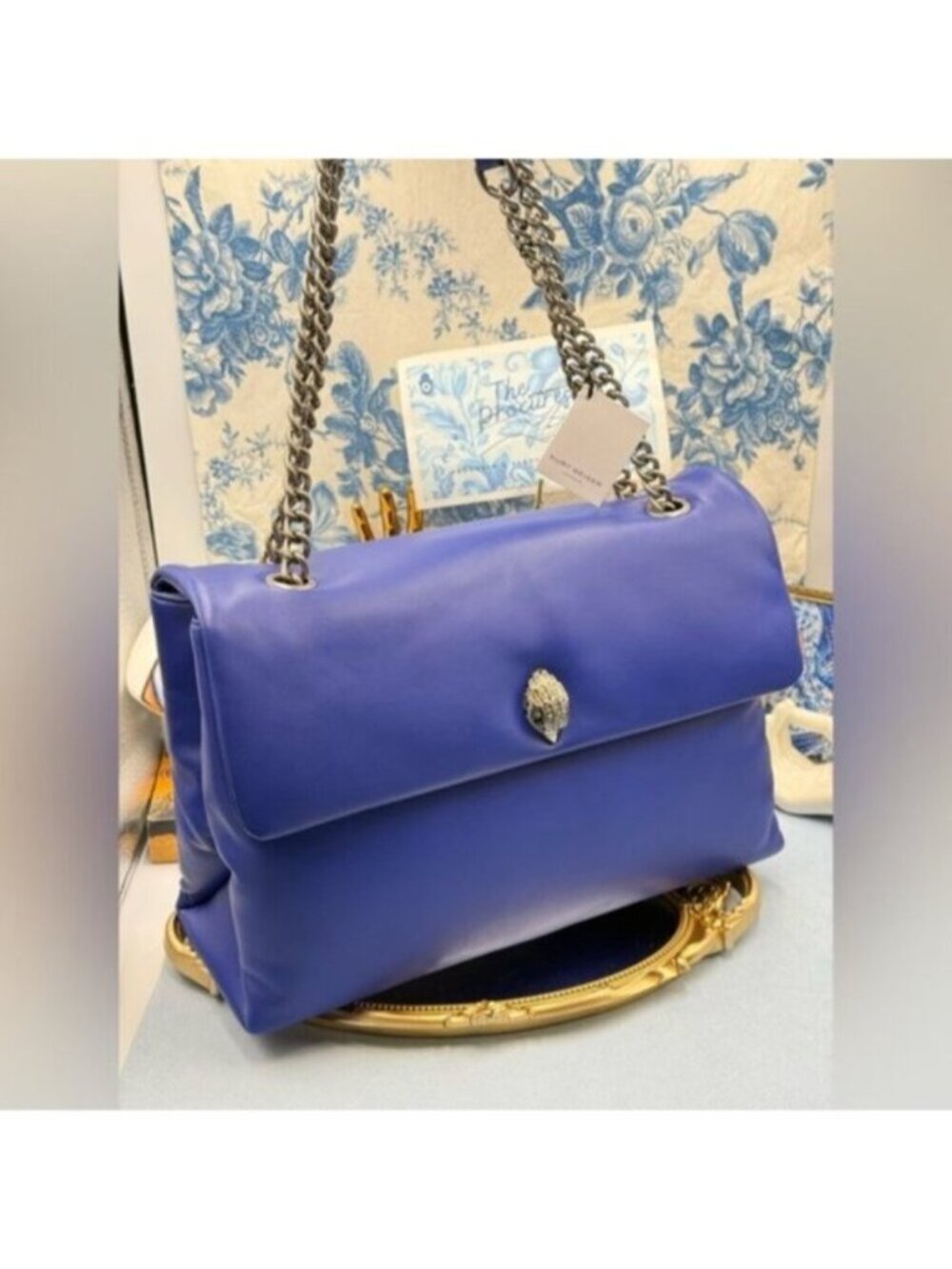 🆕 KURT GEIGER LONDON 🧿 NWT XXL Kew Leather Bag, Deep Blue - Picture 3 of 16